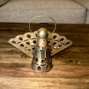 vintage christmas angel singing christmas angel gold color holiday seasonal